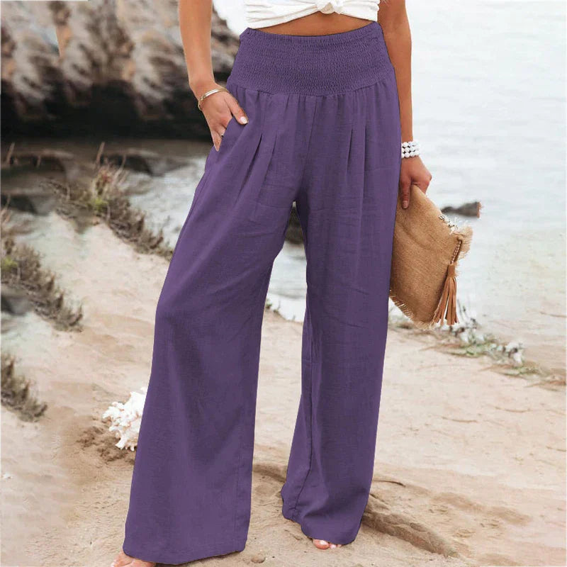 Variant image for Damen-Hose, Retro-Stil, hochwertiger Stoff, mit Taschen-1
