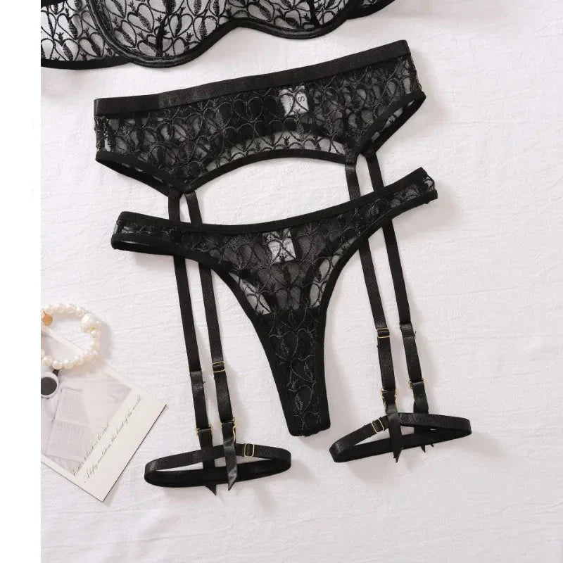 Damen-Unterwäsche-Set, minimalistisch, Polyester, schicke Unterwäsche, Body-3