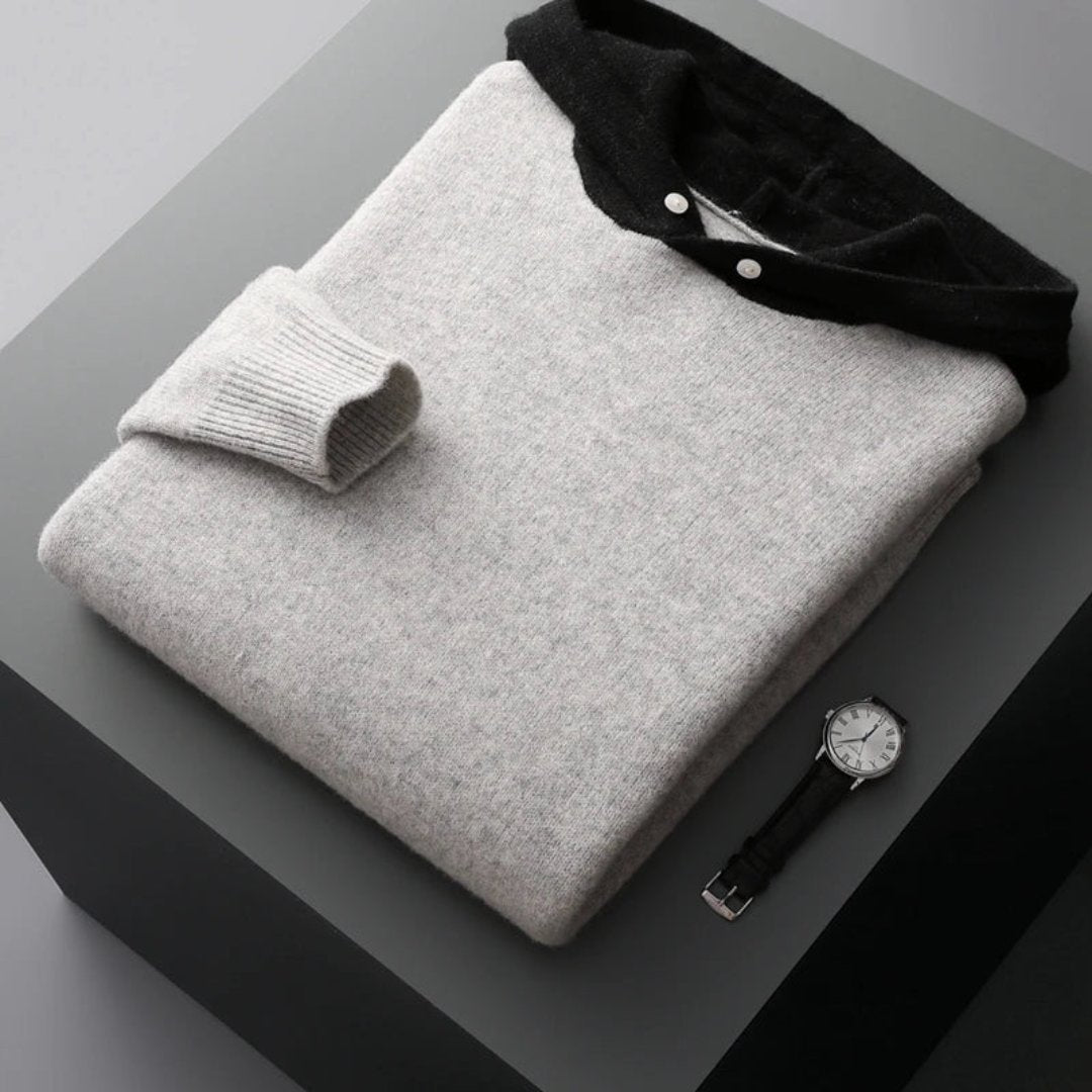 Herren-Hoodie, lange Kapuze, weiche Baumwolle-3