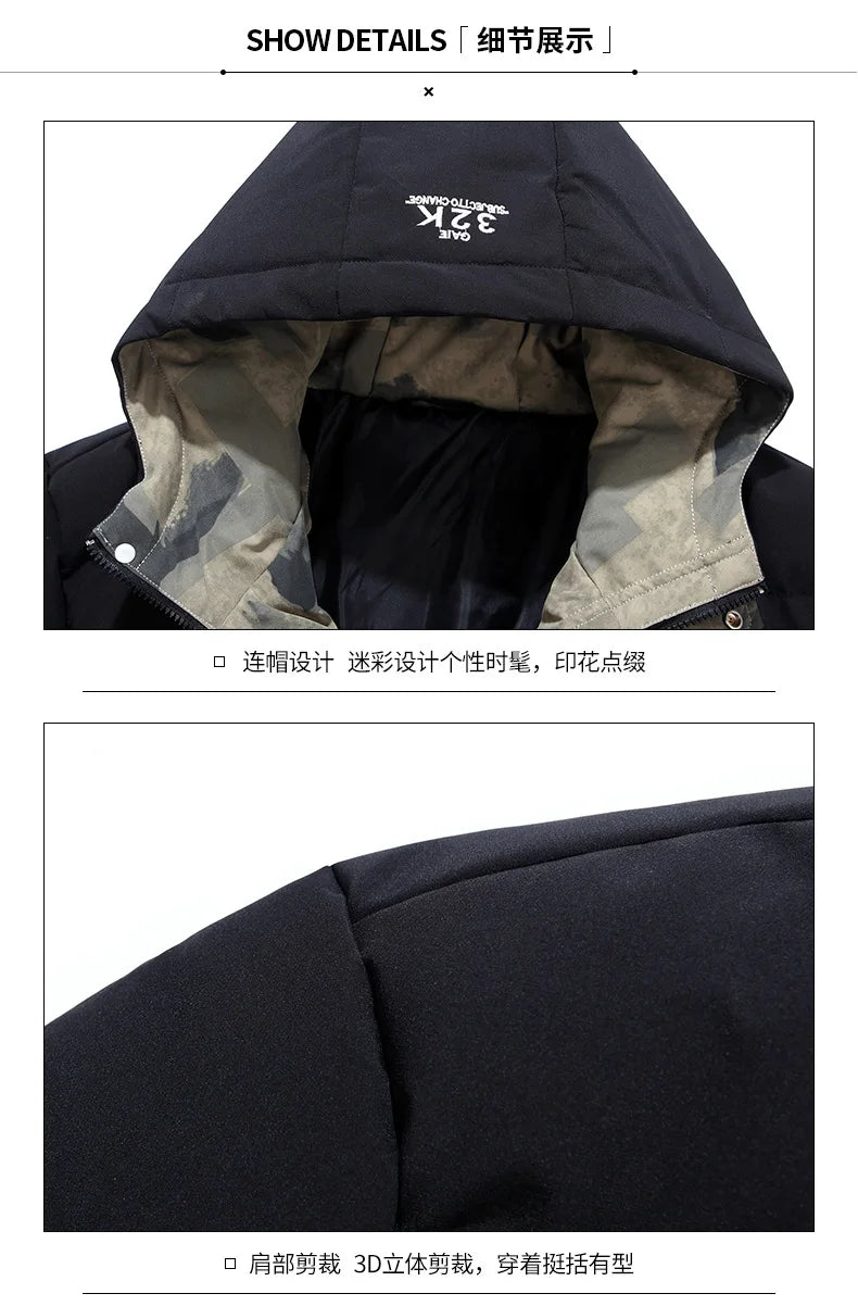 Herrenparka mit Kapuze, windabweisend, 100% Baumwolle-4