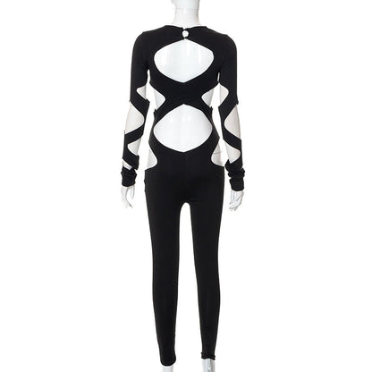 Damen-Jumpsuit, durchbrochenes Design, Polyester-6