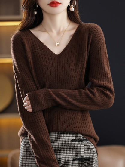Gemusterter V-Ausschnitt-Pullover für Damen aus 100 % Acryl – weich und bequem, normale Passform, perfekt für Alltag und festliche Anlässe 1