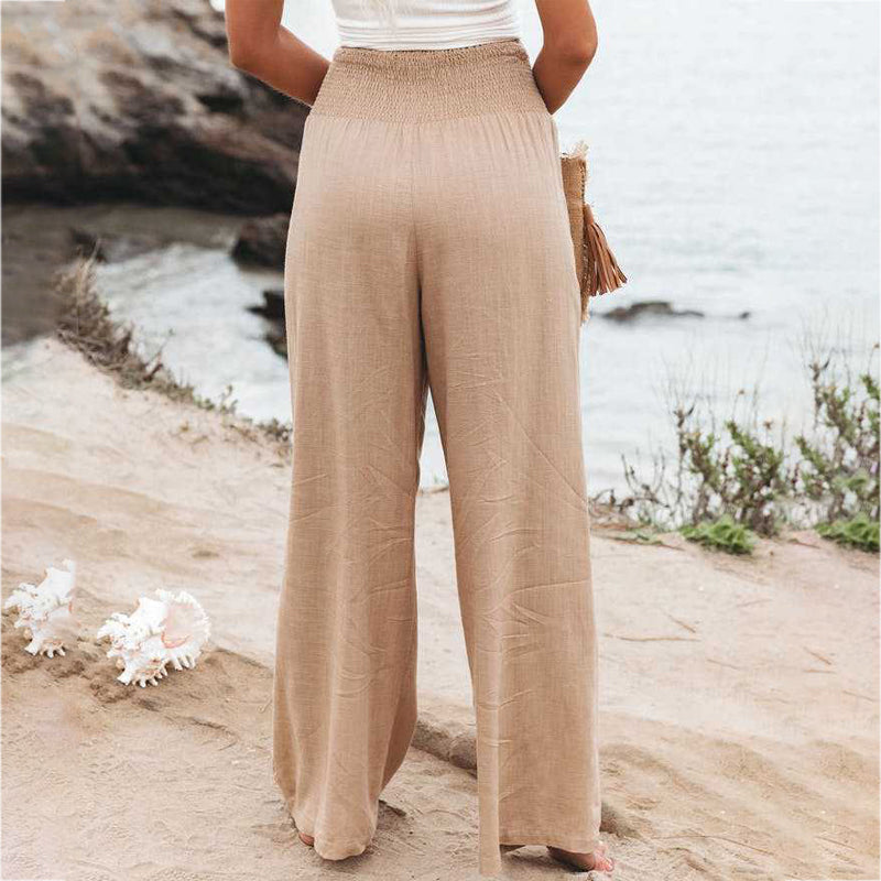 Damen-Hose, weiter Schnitt, weiches Material, italienischer Stil-4