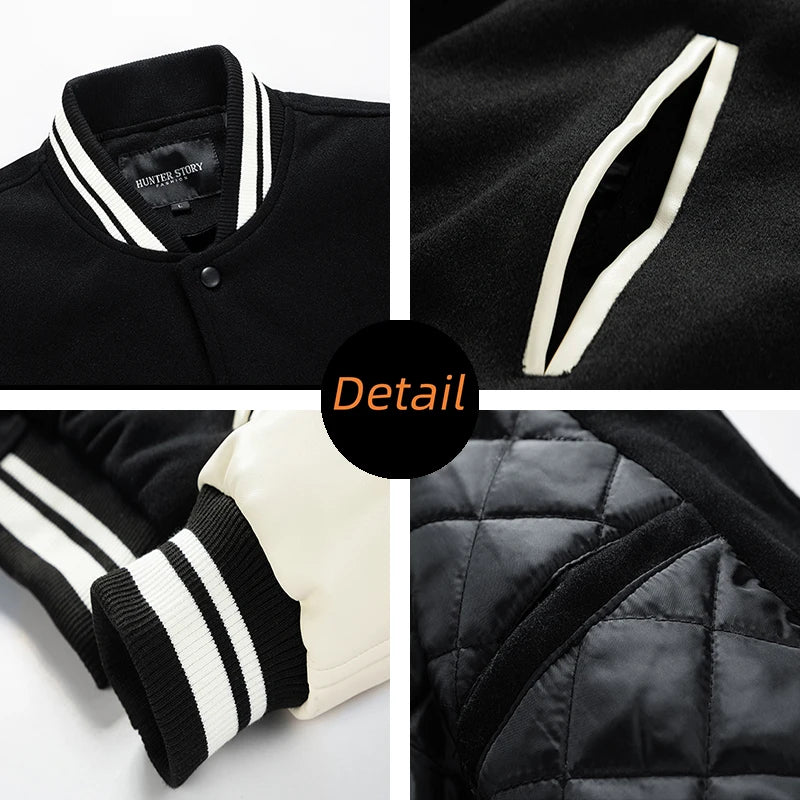 Herren Collegejacke Sportliches Design Hochwertige Stoffe-2