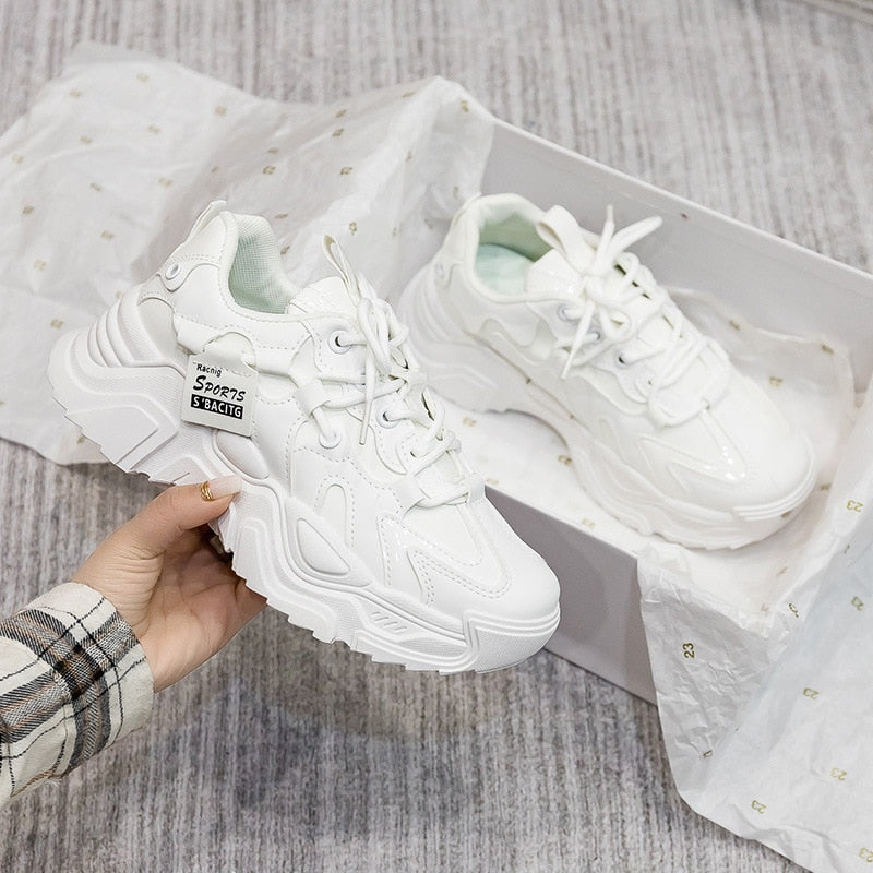 Damen Sneakers Chunky Synthetikleder Komfortables Design-1