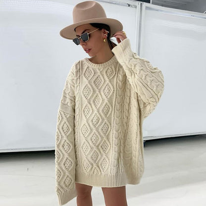 Damen-Strickpullover, oversized, weich, für Herbst und Winteroutfits-3
