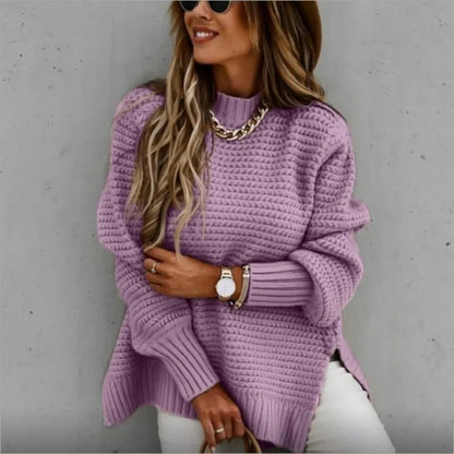 Damen-Oversized-Pullover, grob gestrickt, Polyester-5