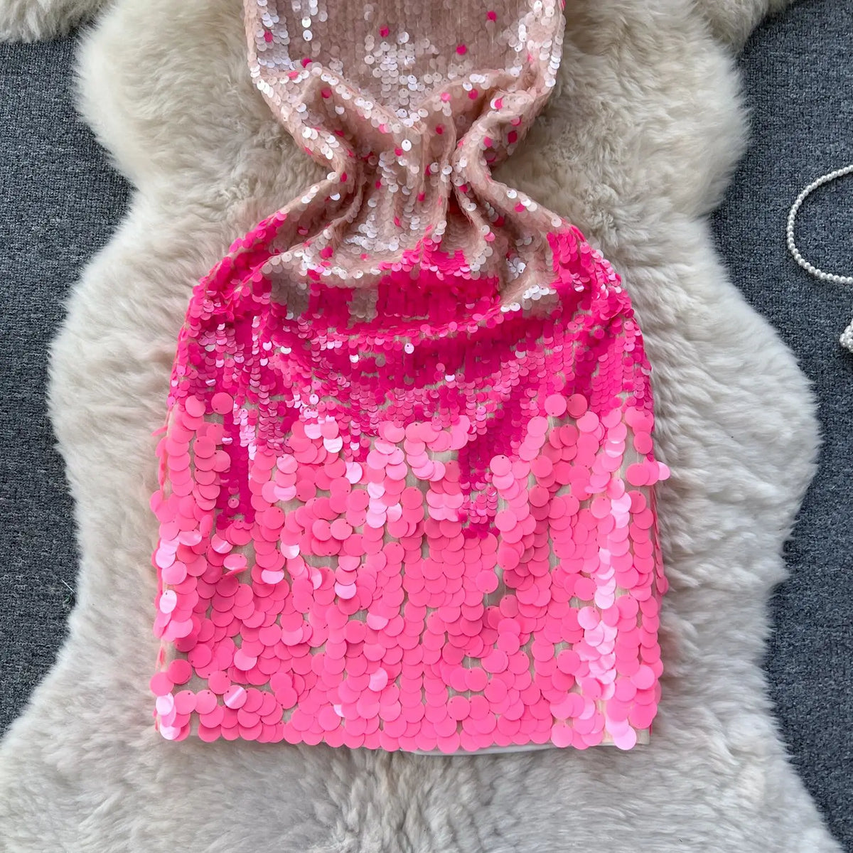 Damen-Minikleid, Neckholder, Polyester, über dem Knie-6