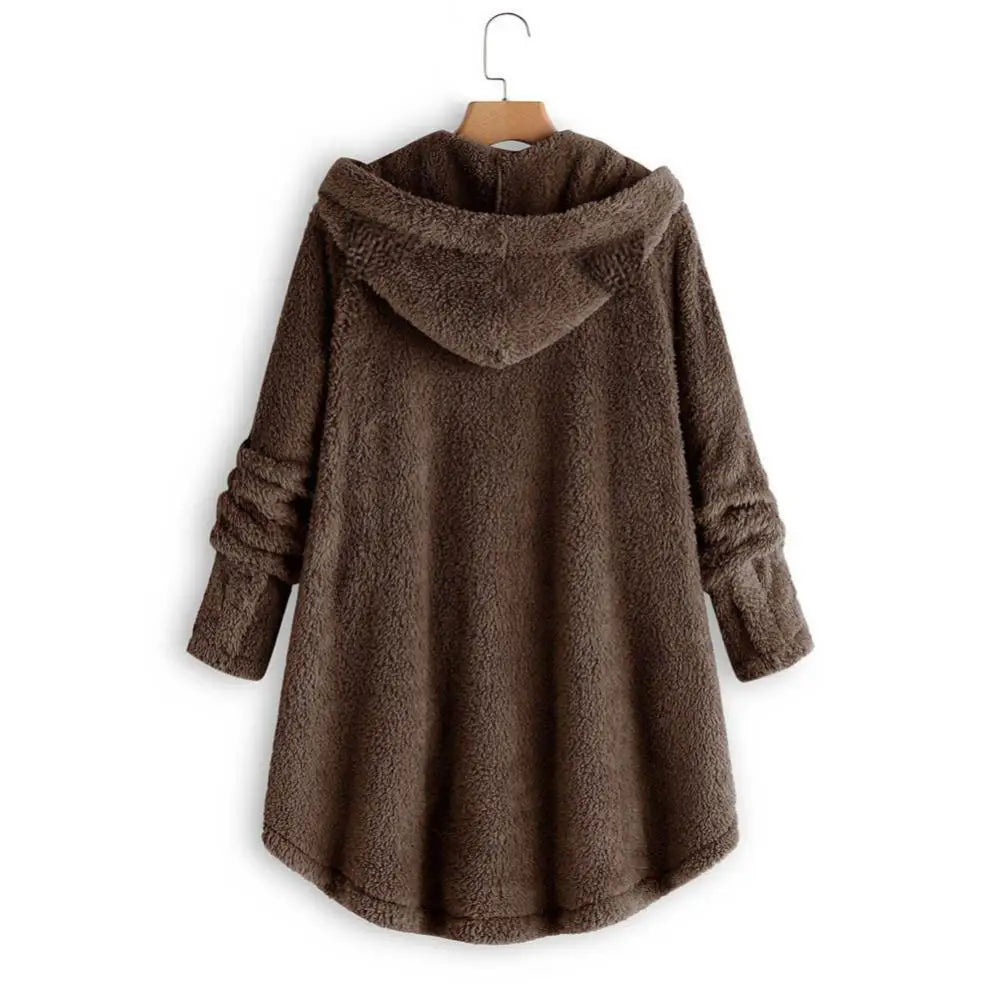 Variant image for Damen-Hoodie Katzenohren Weicher Sherpa-31