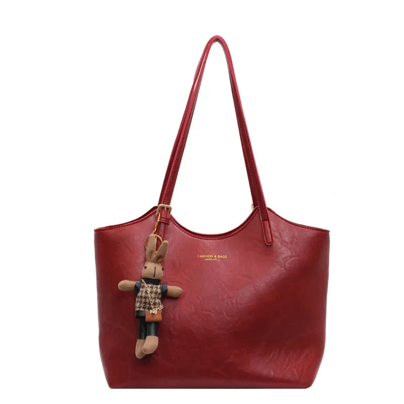 Damen-Handtasche, elegantes Design, Leder, geräumig-3
