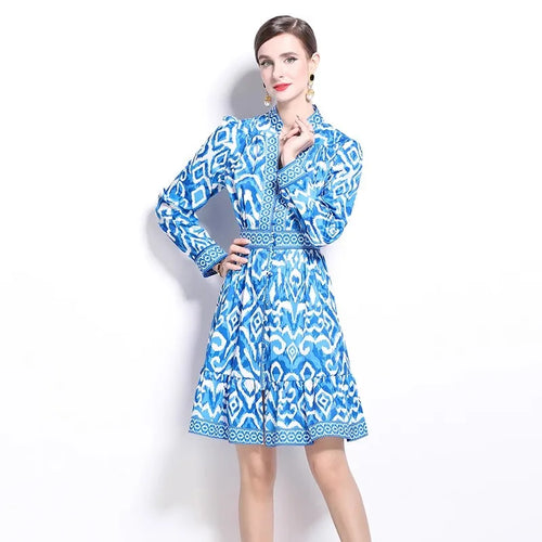 Damen-Minikleid mit Print-Design aus Baumwolle und Polyester-1