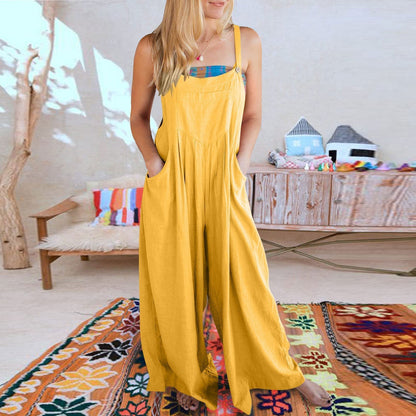 Variant image for Damen-Jumpsuit Ärmellos Weites Bein Polyester-7