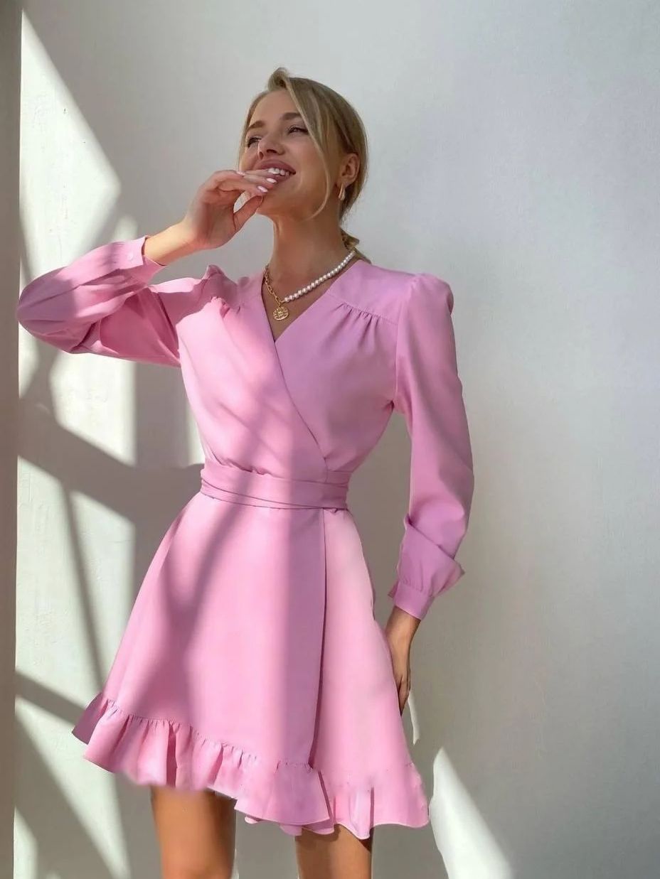 Damen-A-Linien-Minikleid, leichtes Material 5