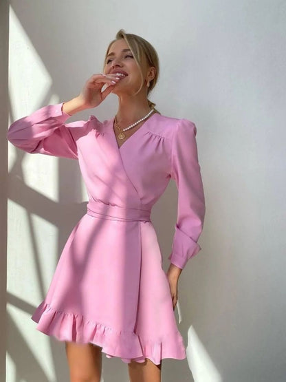 Damen-A-Linien-Minikleid, leichtes Material 5
