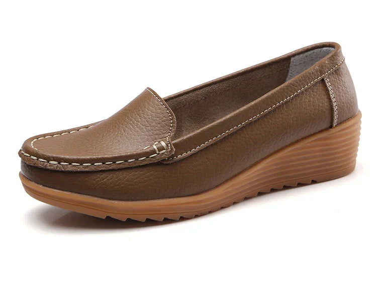 Damen-Lederloafer mit dezentem Absatz – Bequeme Schuhe für Frühling und Herbst, Schwarz oder Braun 11