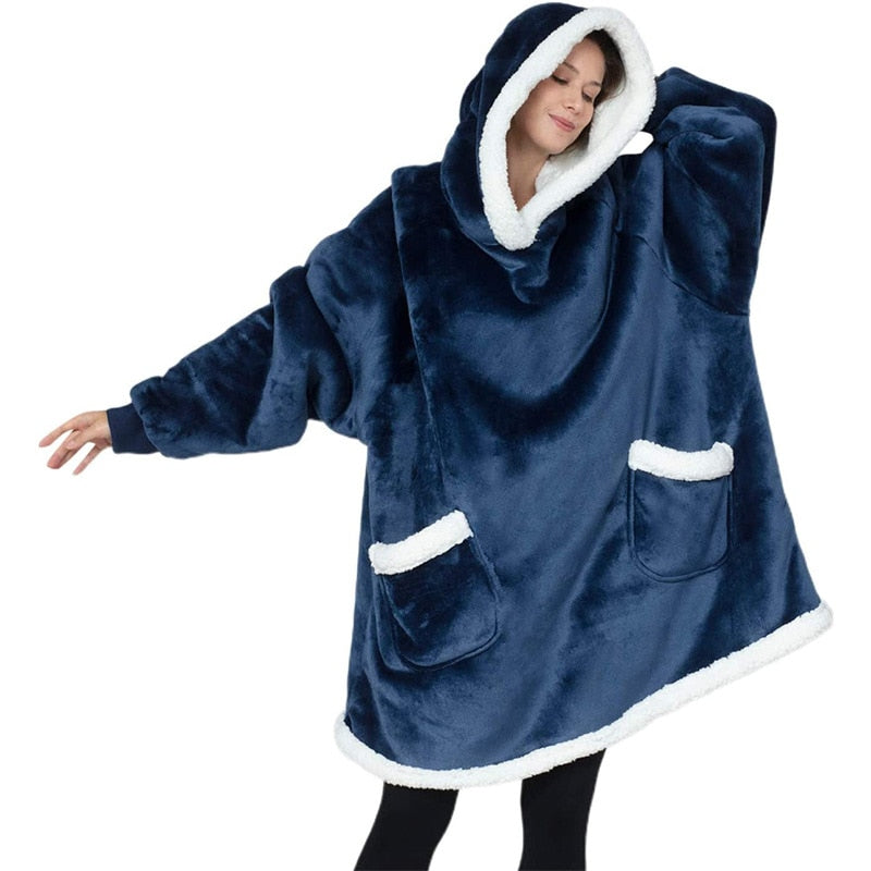 Variant image for Damen-Fleecedecke, mit Ärmeln, weiches Fleece-2