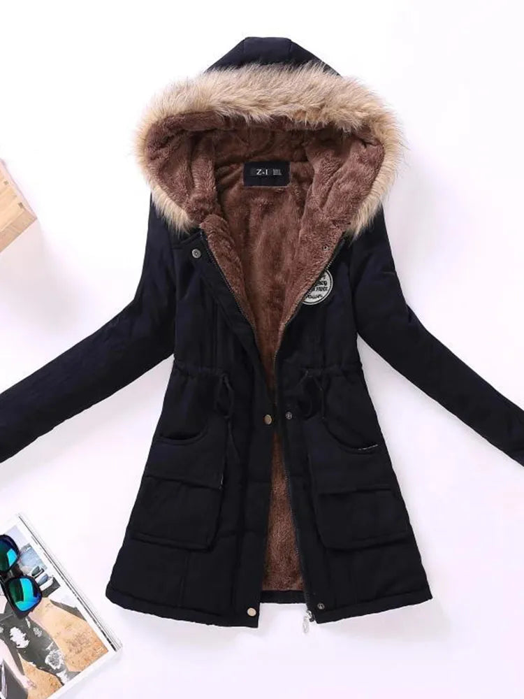Damenjacke aus Baumwolle und Polyester für Herbst und Winter – Casualjacke mit Acetatfüllung und normaler Passform 15