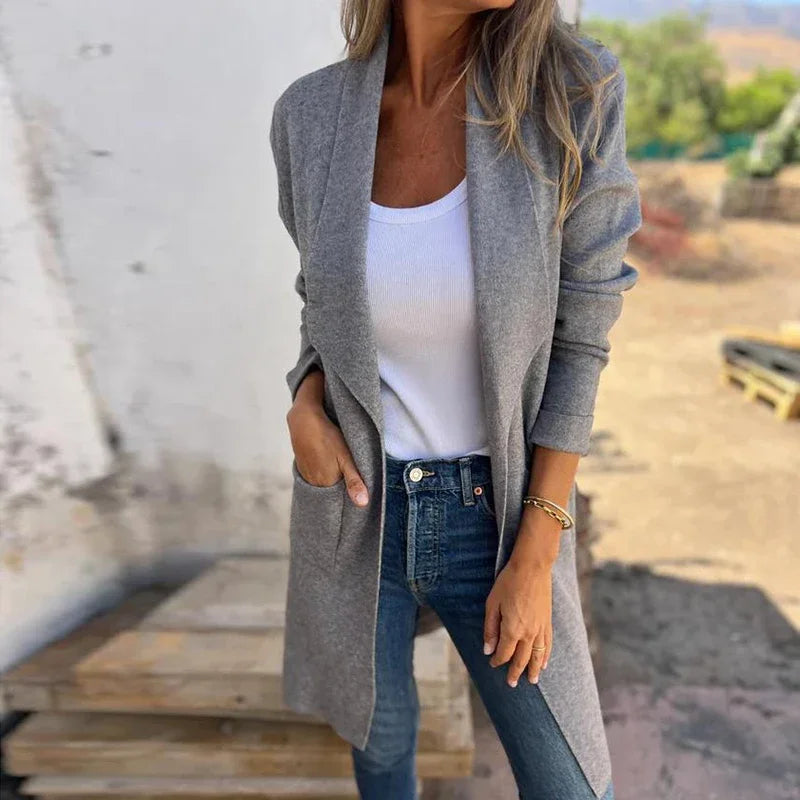 Variantbild für Damen-Langcardigan schlichtes Design 100% Acryl-13