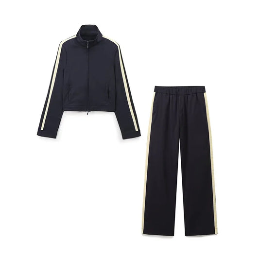 Damen 2-Geteilt Sportliches Set Zip Pullover Atmungsaktiver Stoff-1