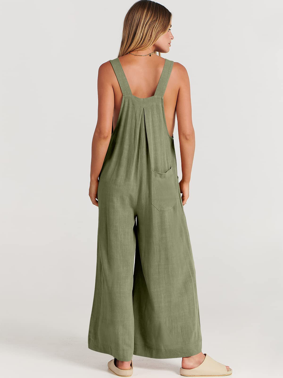 Damen-Jumpsuit Ärmellos Weites Bein Polyester-6