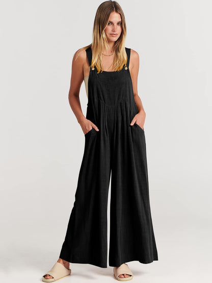 Variant image for Damen-Jumpsuit Ärmellos Weites Bein Polyester-49