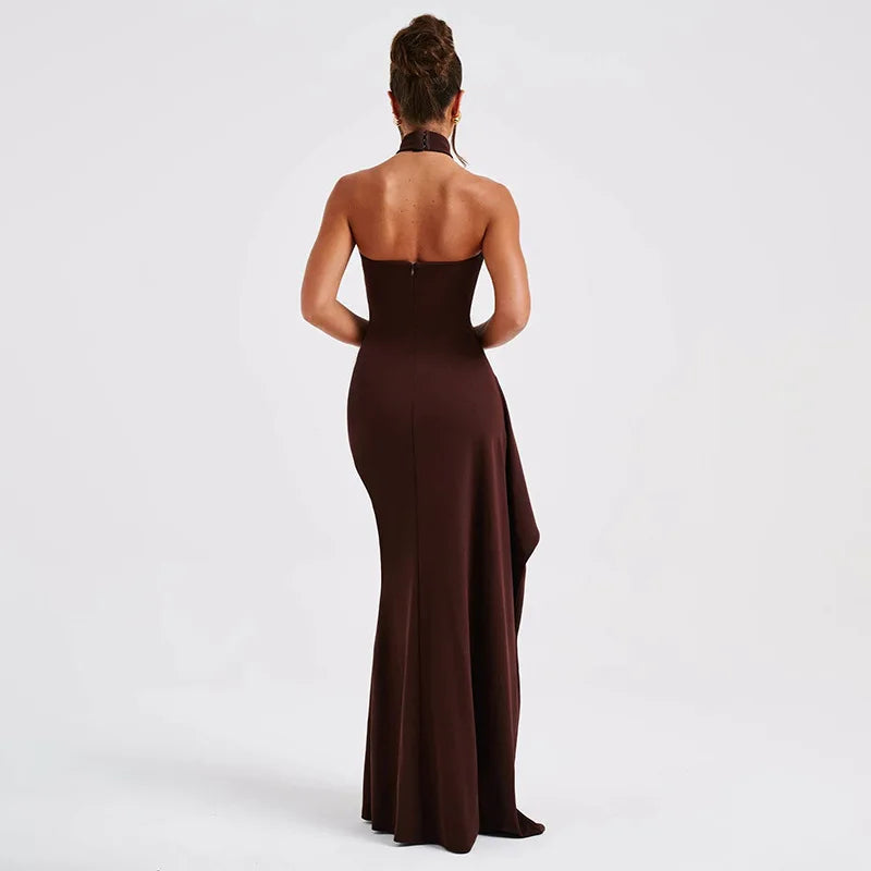 Damenkleid Fit und Ausgestellt Polyester Knöchellang-3