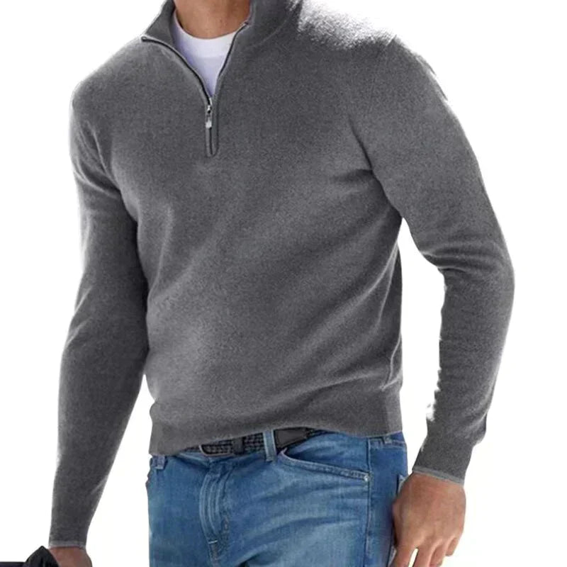 Herren-Pullover, mit Reißverschluss, Strick, Material Elegantes, Komfort-1