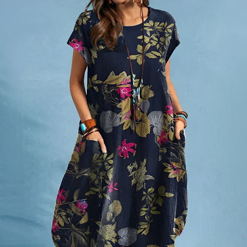Damen-Naturkleid, elegant, leichtes Material-1