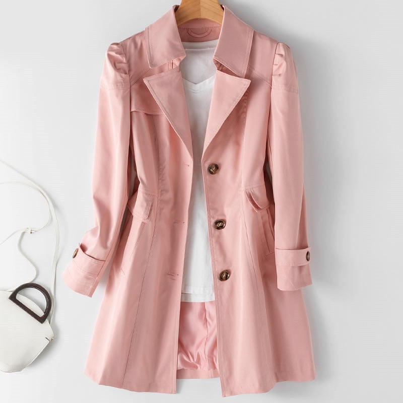 Variant image for Damen-Trenchcoat, klassisches Design, Polyester, mittellang-2