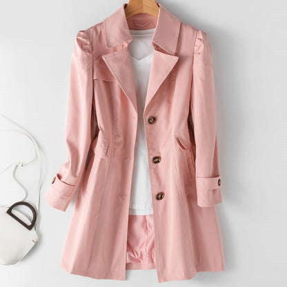 Variant image for Damen-Trenchcoat, klassisches Polyester, Knopfdesign-8