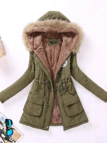Damenjacke aus Baumwolle und Polyester für Herbst und Winter – Casualjacke mit Acetatfüllung und normaler Passform 16