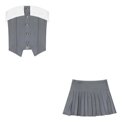 Variant image for Damen A-Linien Rock-Set Elegantes Polyester-5