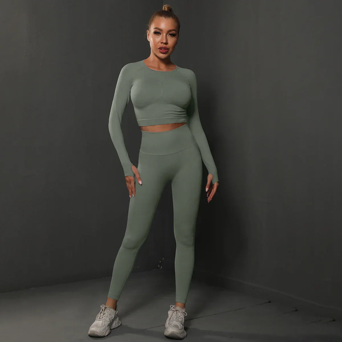 Variant image for Damen Sportliche Hose Hohe Taille Atmungsaktiver Spandex Nylon-25