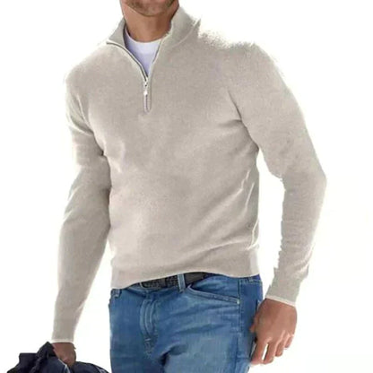 Herren-Pullover, mit Reißverschluss, Strick, Material Elegantes, Komfort-3
