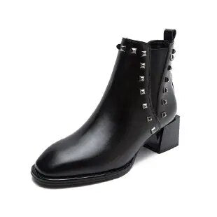 Damen Ankelstiefel Slip-On PU mit Gummisohle 11