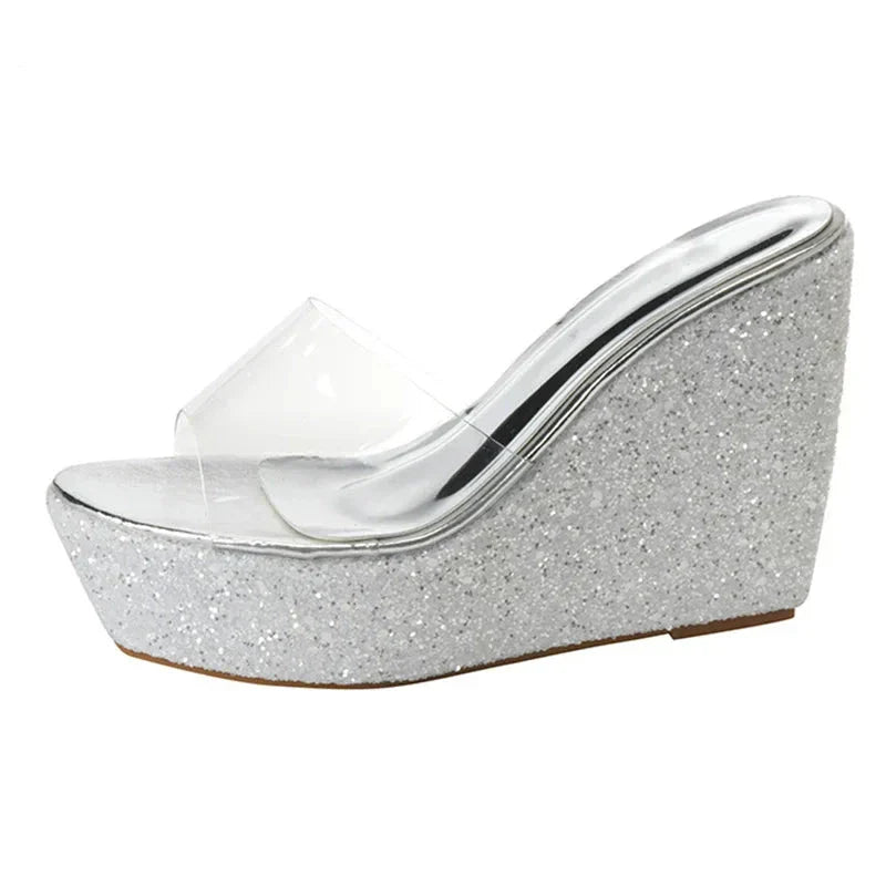 Variant image for Damen-Keilsandalen Plateau PU Offene Zehenpartie 3-5 cm-8