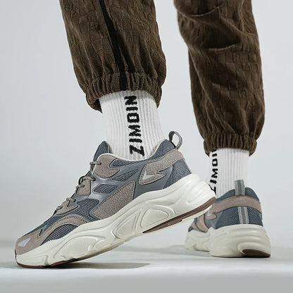 Herren-Sneakers, sportlich, dicke Sohle, Textil, Synthetik-1