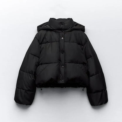 Kurze Damenjacke aus Polyester und Baumwolle-1