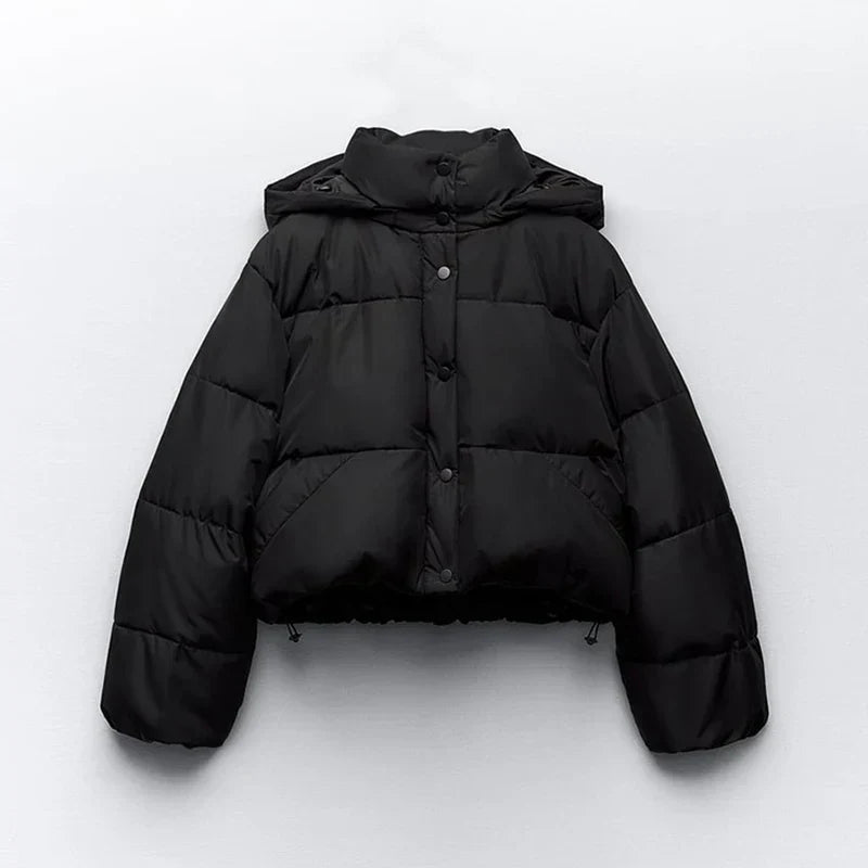 Kurze Damenjacke aus Polyester und Baumwolle-2