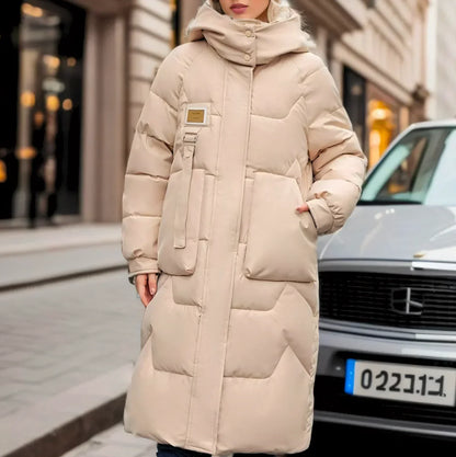 Damenjacke Lang Wasserdicht Pufferjacke Polyester Trendig-2