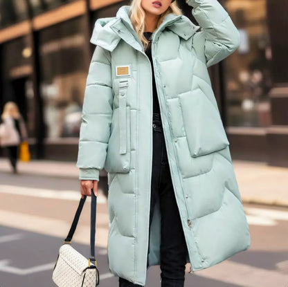 Damenjacke Lang Wasserdicht Pufferjacke Polyester Trendig-3