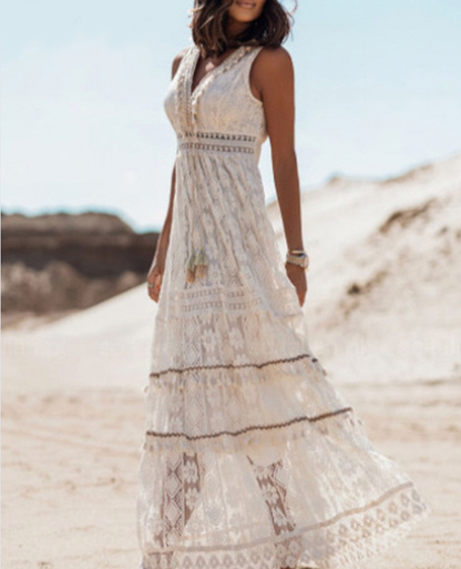 Damenkleid Boho Einzigartiges Design Luftiger Stoff-3