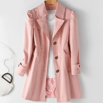 Damen-Trenchcoat, elegant, Polyester, vielseitig-4