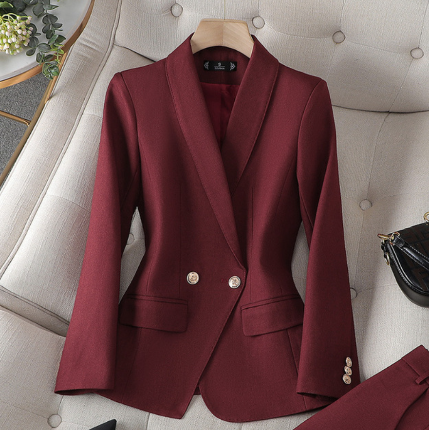 Damen-Blazer-Hose, Kostüm, Set, elegant, weiches Polyester 8