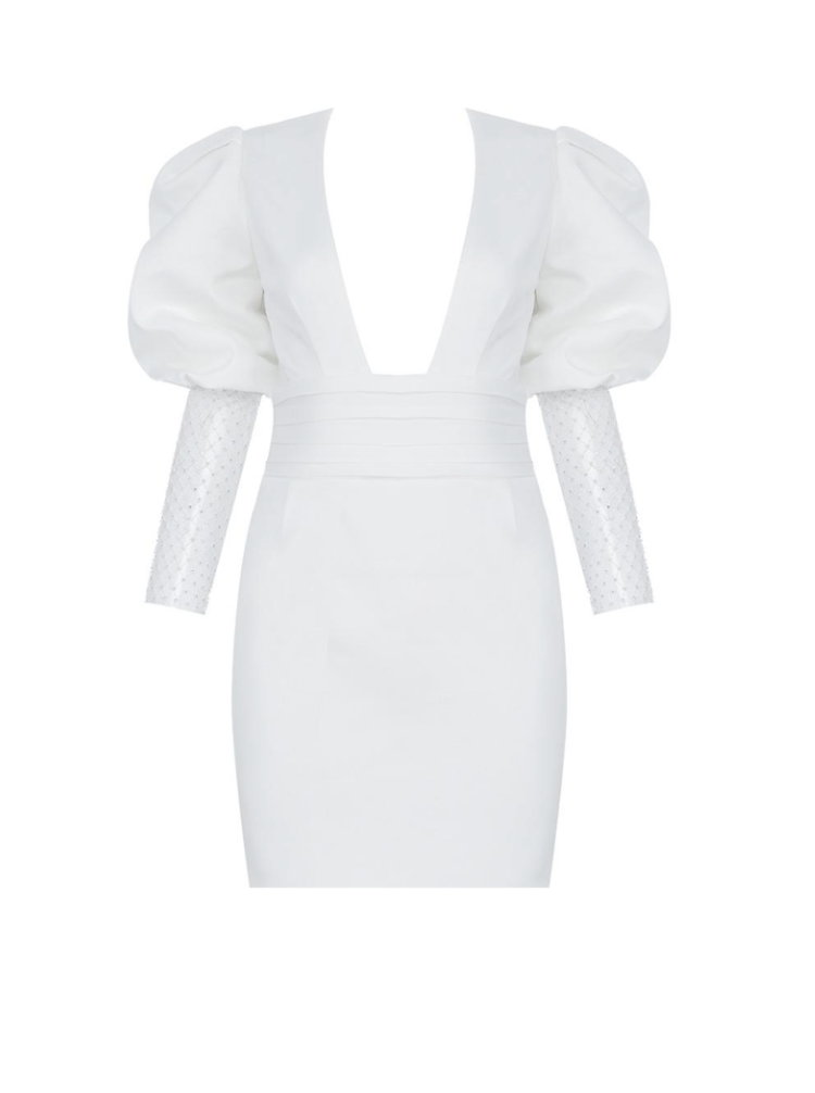 Damen-Minikleid, tiefer Ausschnitt, glitzernde Polyester-Mischung 10