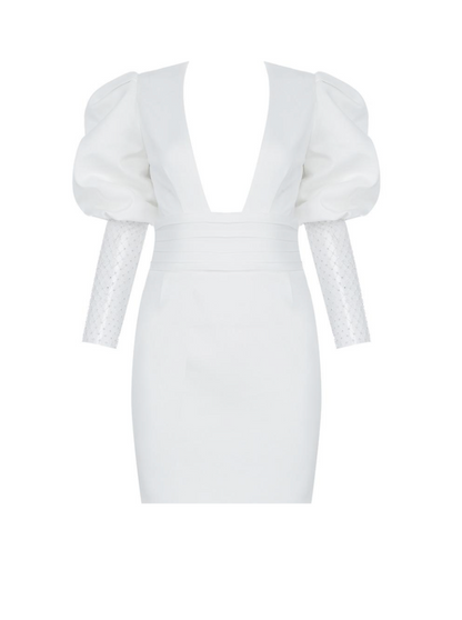 Damen-Minikleid, tiefer Ausschnitt, glitzernde Polyester-Mischung 10