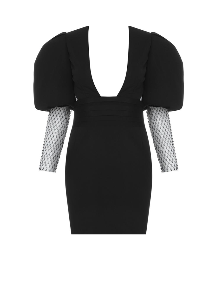 Damen-Minikleid, tiefer Ausschnitt, glitzernde Polyester-Mischung 8