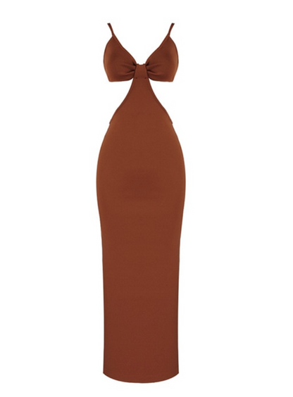 Bandagekleid für Damen mit Herzausschnitt – eng anliegend, erhältlich in Schwarz, Braun und Beige, Größe S-M-L 2