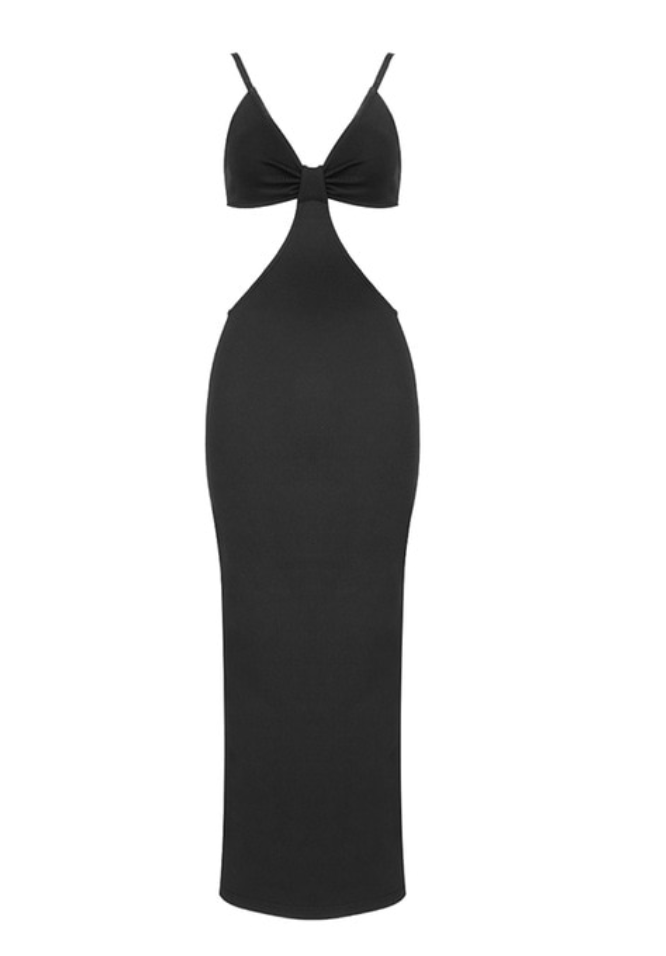 Bandagekleid für Damen mit herzförmigem Ausschnitt – Eng anliegend, erhältlich in Schwarz, Braun und Beige, Größe S-M-L 1