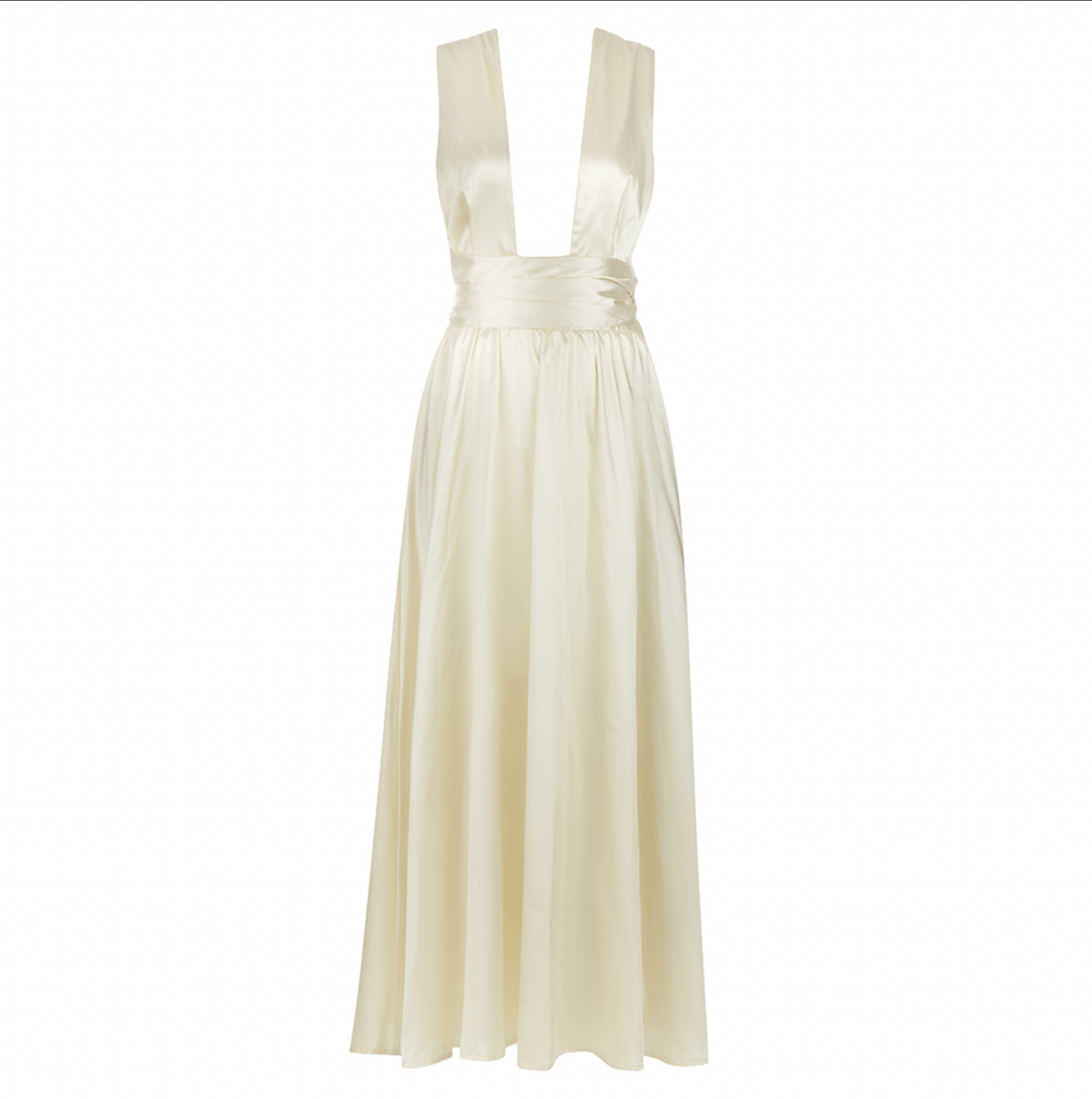 Damen-Abendkleid, lang, tiefer Ausschnitt, fließendes Material 2